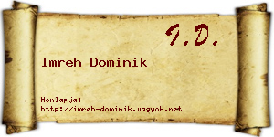 Imreh Dominik névjegykártya